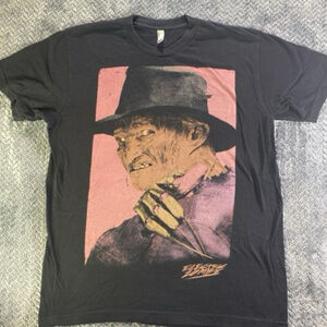 Freddy Krueger Classic‎ Halloween Black Graphic T-Shirt  Large